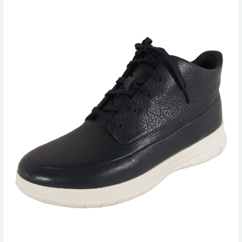 FitFlop Men's Black Leather Sneakers